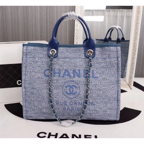 Chanel Canvas Tote Einkaufstasche 8099 blau