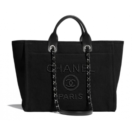 Chanel Canvas Tote Einkaufstasche A66941 schwarz