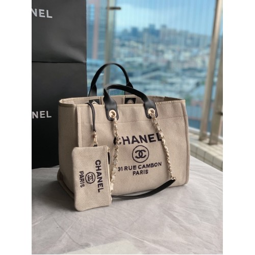 Chanel Canvas Tote Einkaufstasche B66941 Beige