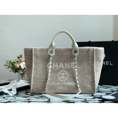 Chanel Canvas Tote Einkaufstasche B66941 Creme