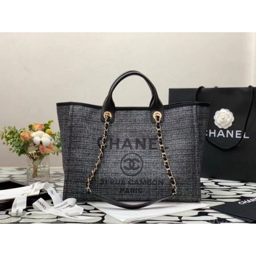Chanel Canvas Tote Einkaufstasche B66941 schwarz