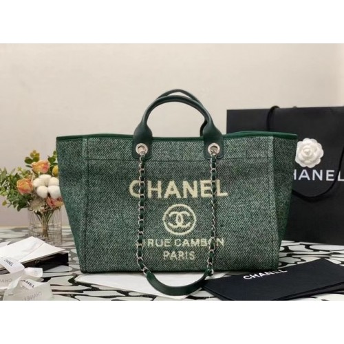 Chanel Canvas Tote Einkaufstasche B66941 grün