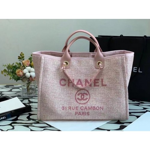 Chanel Canvas Tote Einkaufstasche B66941 rosa