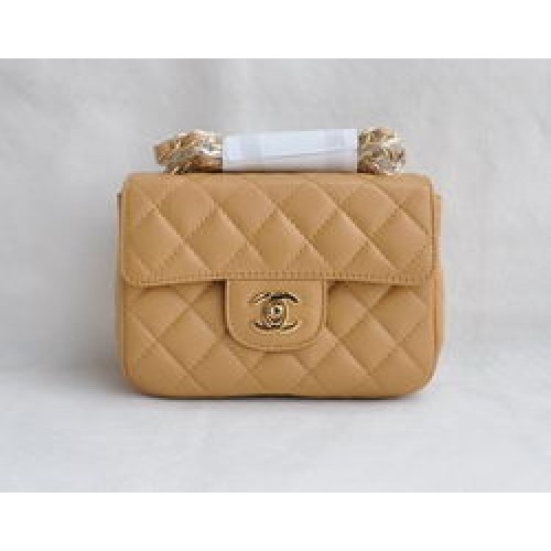 Chanel Classic Apricot Lammleder Golden Chain Quilted Flap Bag 1115