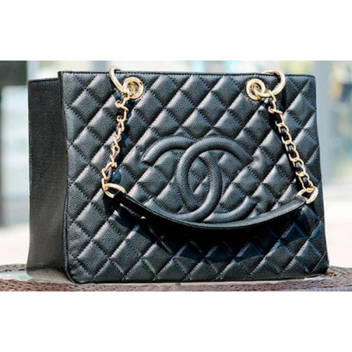 Chanel Classic Coco Bag Schwarz GST Cannage Muster A50995 Gold