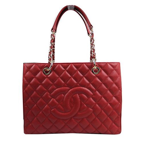Chanel Classic Coco Bag Rot GST Kaviarleder A50995 Gold