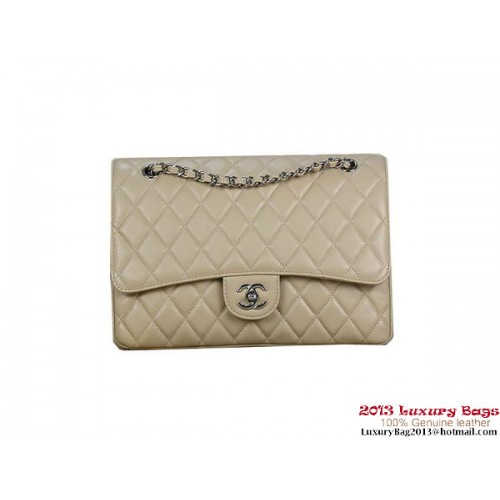 Chanel Classic Flap Bag 1113 Aprikose Schafsleder Silber