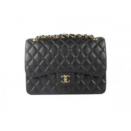Chanel Classic Flap Bag 1113 Schwarz Original Kaviarleder Gold