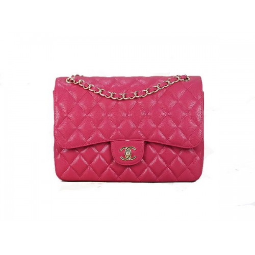Chanel Classic Flap Bag 1113 Rose Original Cannage Muster Leder Gold