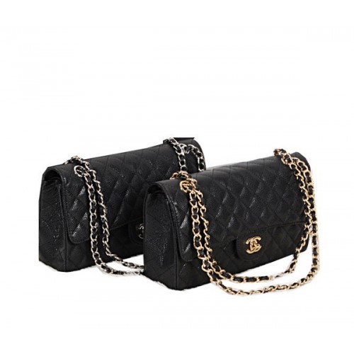Chanel Classic Flap Bag 2.55 Series Original Cannage Muster CHA1112 Schwarz