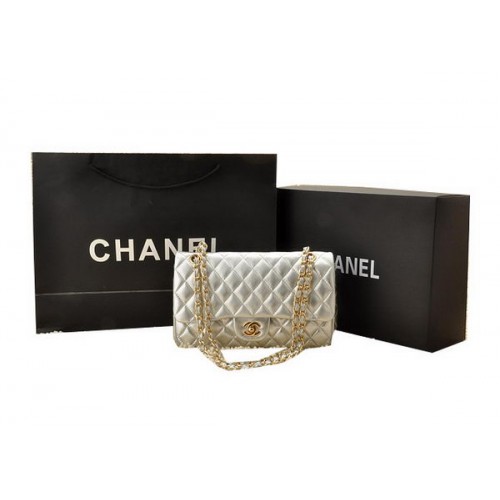Chanel Classic Flap Bag 2.55 Series Schafsleder CHA1112 Silber