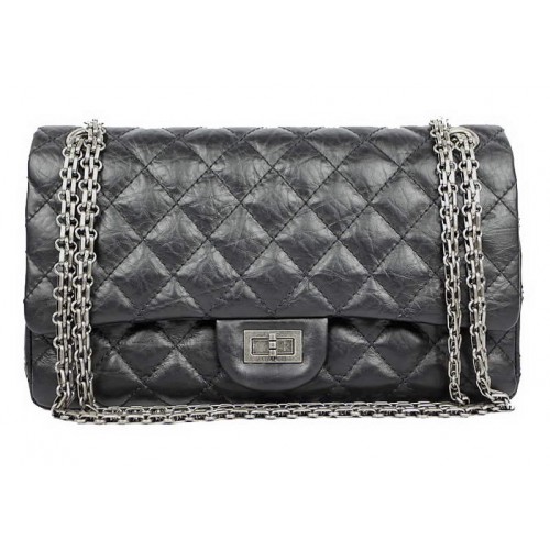 Chanel Classic Flap Bag A37587 Original Leder Schwarz Silber