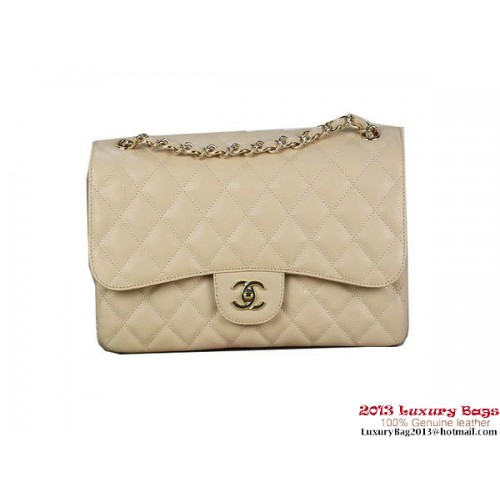 Chanel Classic Flap Bag Aprikose Original Cannage Patterns Leder Gold