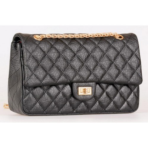 Chanel Classic Flap Bag Schwarzes Kalbsleder A30226 Gold