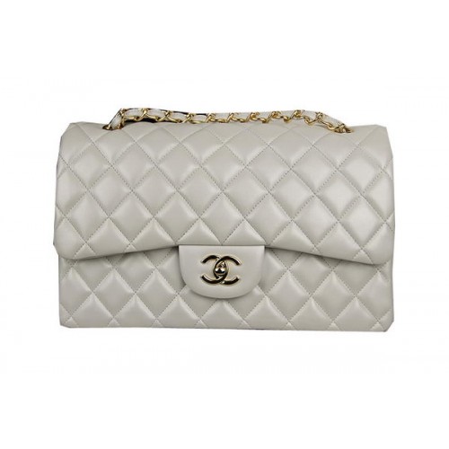 Chanel Classic Flap Bag OffWhite Original Leder CF1113 Gold