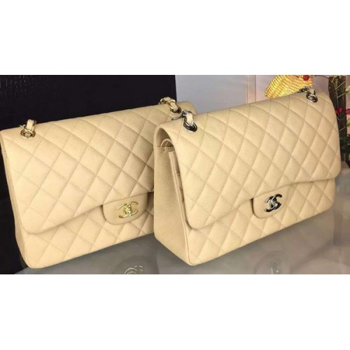 Chanel Classic Flap Bag Original Cannage Patterns A1119 Aprikose