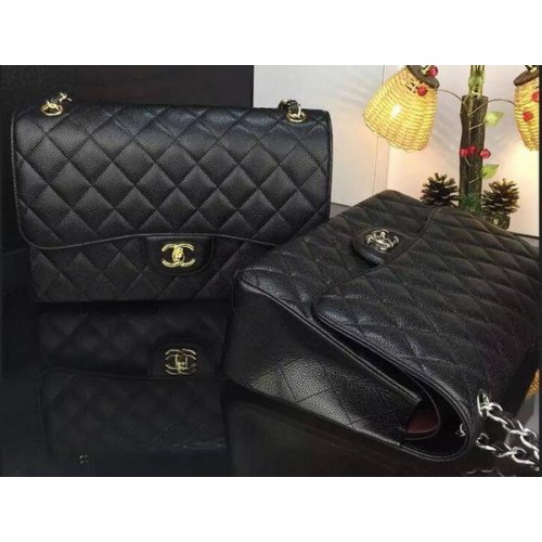 Chanel Classic Flap Bag Original Cannage Muster A1119 Schwarz