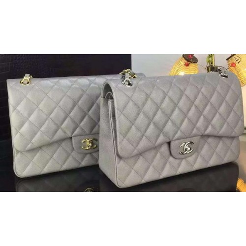 Chanel Classic Flap Bag Original Cannage Muster A1119 Grau