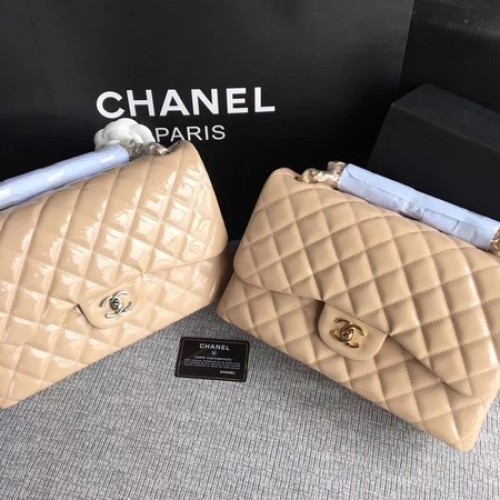 Chanel Classic Flap Bag Original Leder A1113 Apricot