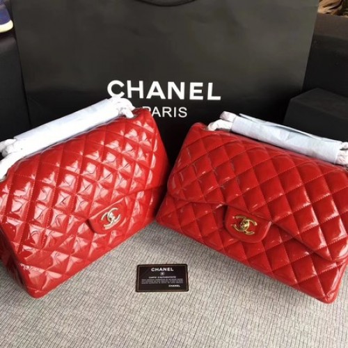 Chanel Classic Flap Bag Original Leder A1113 Rot