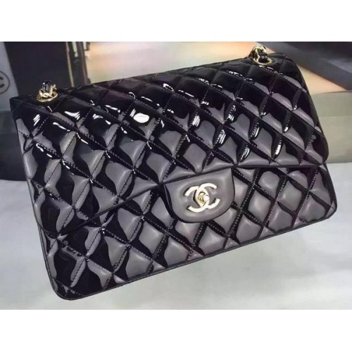 Chanel Classic Flap Bag Original Lackleder CHA7212 Schwarz