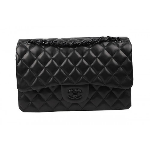 Chanel Classic Flap Bag Original Schafsleder A1113 Schwarz
