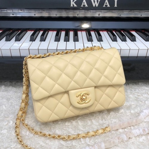 Chanel Classic Flap Bag Original Schafsleder A1116 Aprikose & goldfarbenes Metall