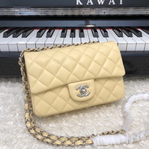 Chanel Classic Flap Bag Original Schafsleder A1116 apricot&silberfarbenes Metall