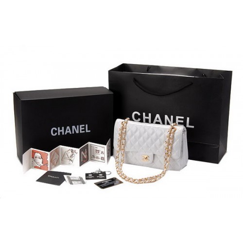 Chanel Classic Flap Bag Lackleder CHA1113 Weiß