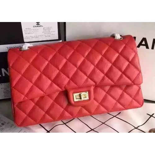 Chanel Classic Flap Bag Rot Original Leder CHA8575 Gold