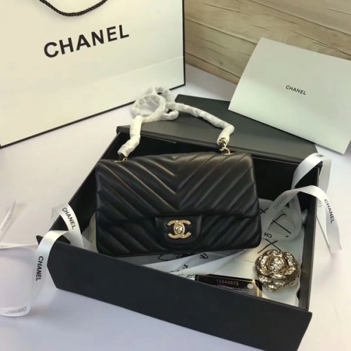 Chanel Classic Flap Bags Schwarz Original Schafsleder 1116 Gold