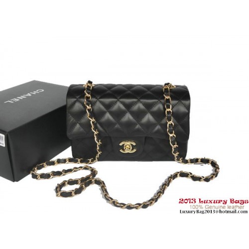 Chanel Classic Flap Bags Schwarz Original Schafsleder A1116 Gold
