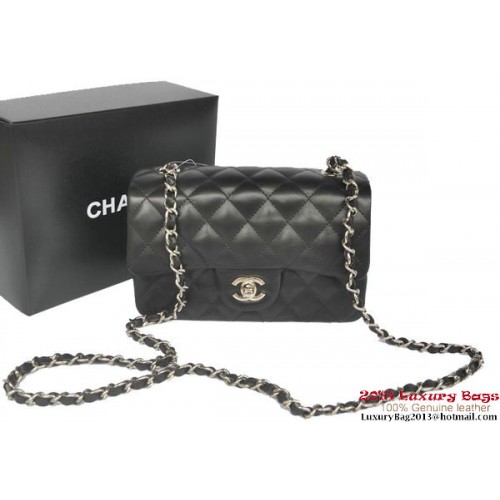 Chanel Classic Flap Bags Schwarz Original Schafsleder A1116 Silber