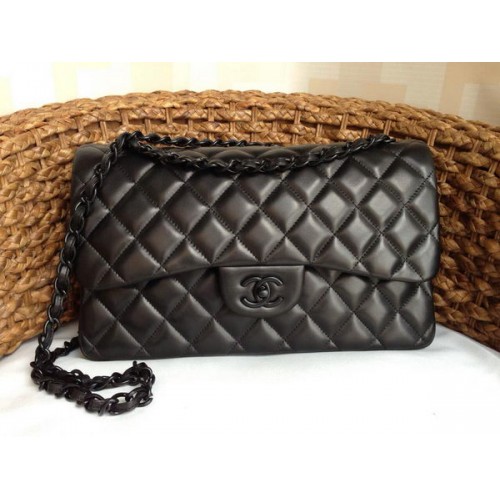Chanel Classic Flap Bags Original Lammleder A1113 Schwarz