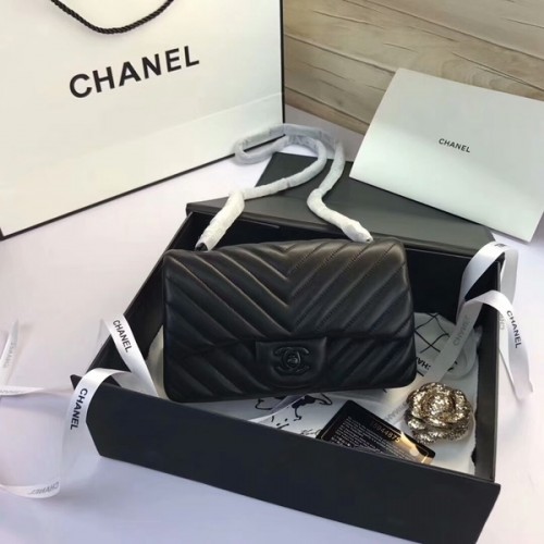 Chanel Classic Flap Bags Original Schafsleder 1116 Schwarz