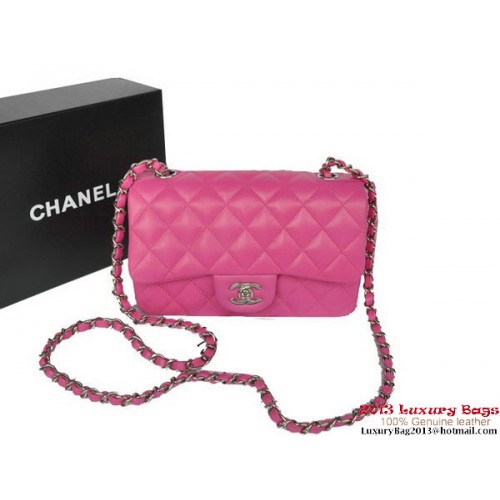Chanel Classic Flap Bags Rose Original Schafsleder A1116 Silber