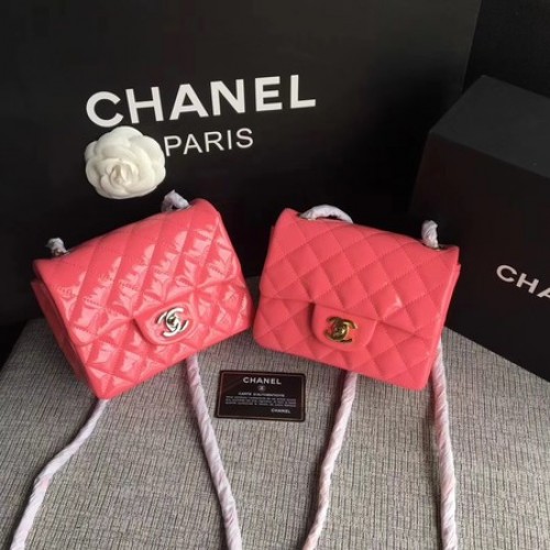 Chanel Classic Flap Mini Bag Original Leder A1115 Pink