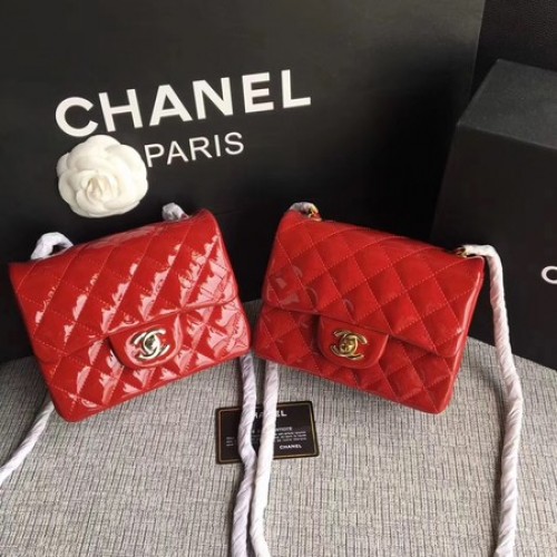 Chanel Classic Flap Mini Bag Original Leder A1115 Rot