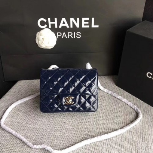 Chanel Classic Flap Mini Tasche Original Leder A1115 Royal