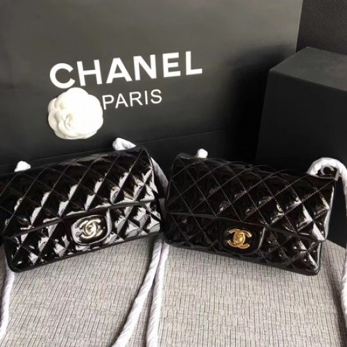Chanel Classic Flap Mini Bag Original Leder A1117 Schwarz