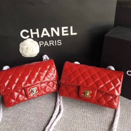 Chanel Classic Flap Mini Bag Original Leder A1117 Rot