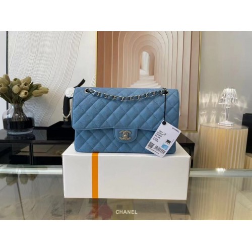 Chanel Classic Handtasche Kaviarleder Gold Metall A01112 Blau