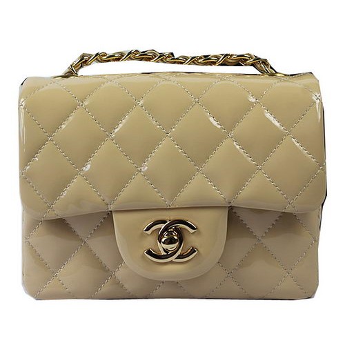 Chanel Classic MINI Flap Bag Apricot Original Lackleder CF1115 Gold