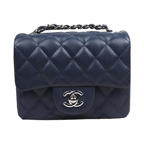Chanel Classic MINI Flap Bag CF1115 Royal Cannage Muster Silber