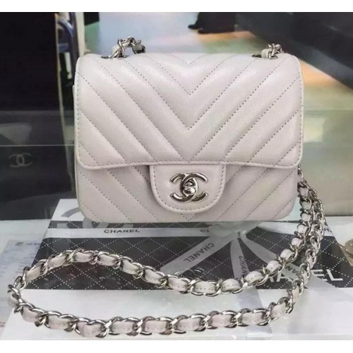 Chanel Classic MINI Flap Bag Cannage Muster Leder A8171 Grau