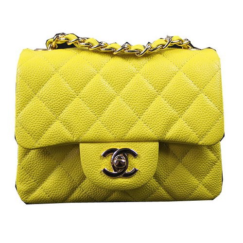 Chanel Classic MINI Flap Bag Lemon Cannage Muster CF1115 Gold