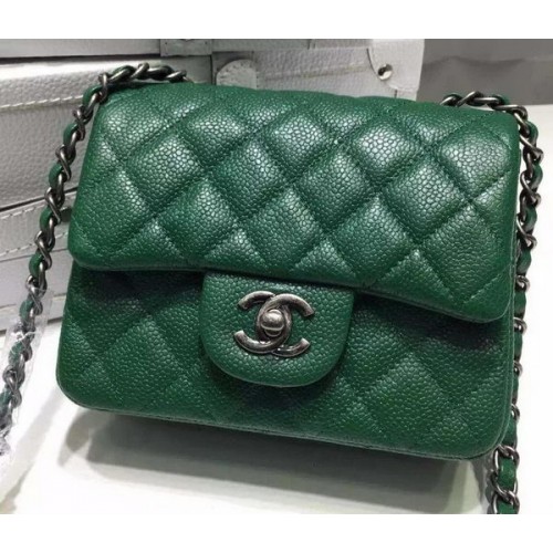 Chanel Classic MINI Flap Bag Litschileder A6874 Grün