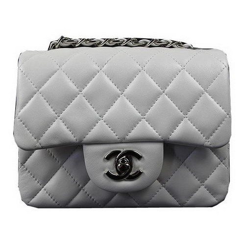 Chanel Classic MINI Flap Bag OffWhite Original Schafsleder CF1115 Silber
