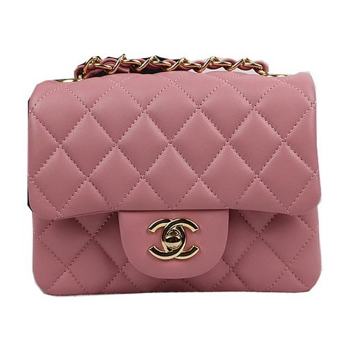 Chanel Classic MINI Flap Bag Pink Original Schafsleder CF1115 Gold