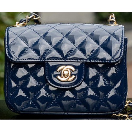 Chanel Classic MINI Flap Bag Royal Lackleder A1115 Gold